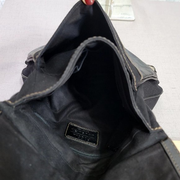 Fossil Lizette Black‎ Leather Canvas Messenger Bag Cross Body Purse - Picture 9 of 9